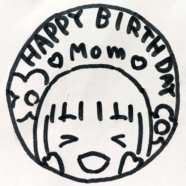 【一般事例243】HAPPY BIRTHDAY　MOM　（女性の似顔絵） 入稿データ