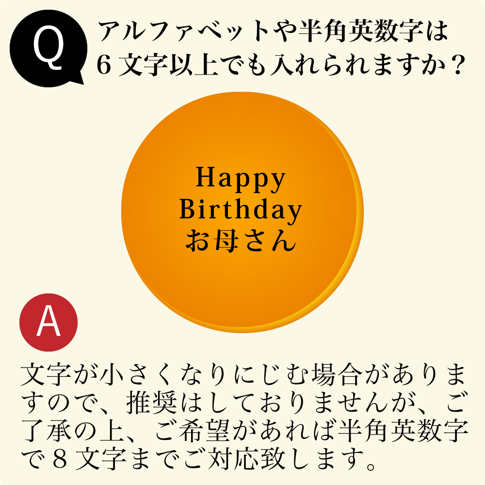 Q.アルファベットや半角英数字は6文字以上でも入れられますか？