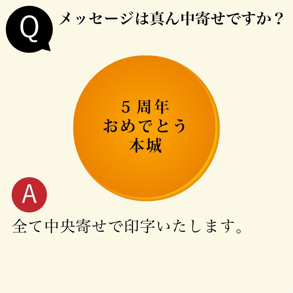 Q.メッセージは真ん中寄せですか？