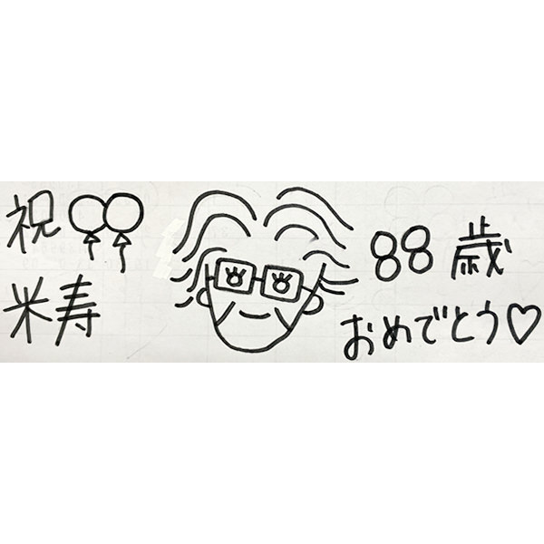 【一般事例362】祝米寿（似顔絵）88歳おめでとう 入稿データ