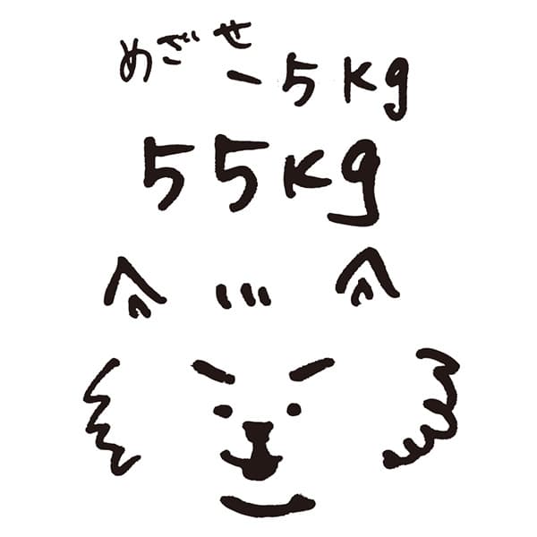 めざせ-5kg　55kg（イラスト）