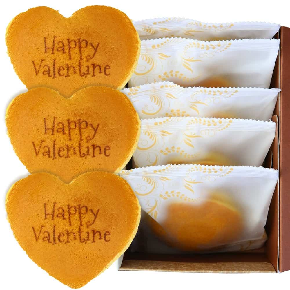 【バレンタイン】ハートどら焼き Happy Valentine チョコレート風味餡 (5個入り) 短納期