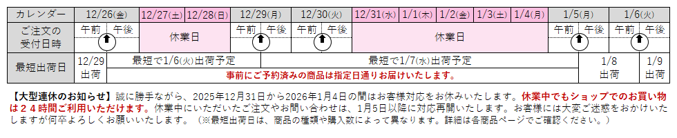 連休のお知らせ