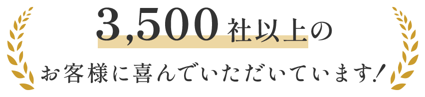 2,500社以上のお客様に喜んでいただいています！