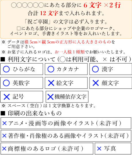 ご卒園祝い オリジナルロゴ入り　カステラ(0.6号) 2本入り 短納期　オーダー