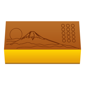 オリジナル メッセージ入り 富士山 カステラ （0.6号） 1本入と富士山グラスセット 短納期 送料無料