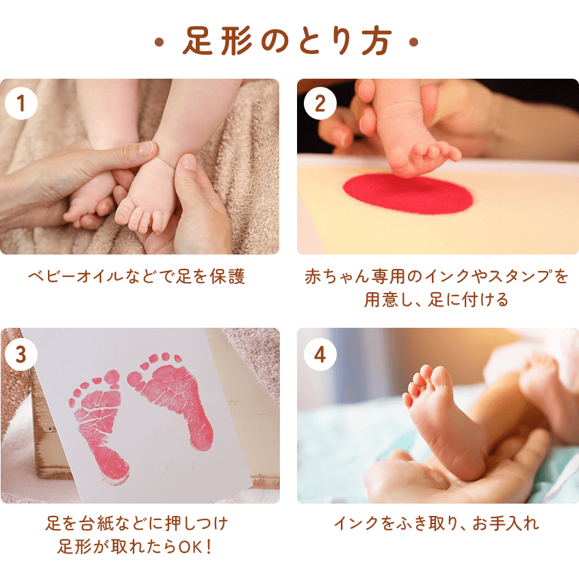 お子様の足形を撮影して、入稿！